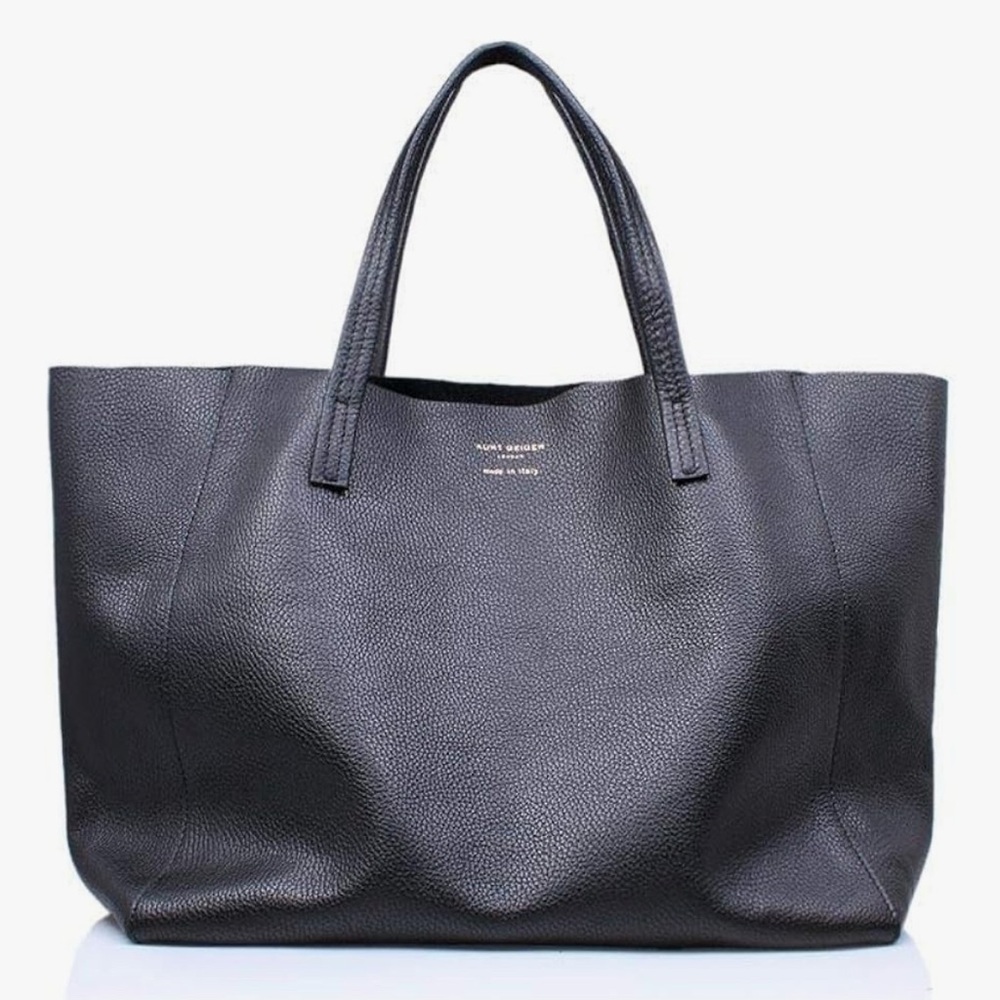 Kurt Geiger Black Textured Tote Bag like New Luxury active bag